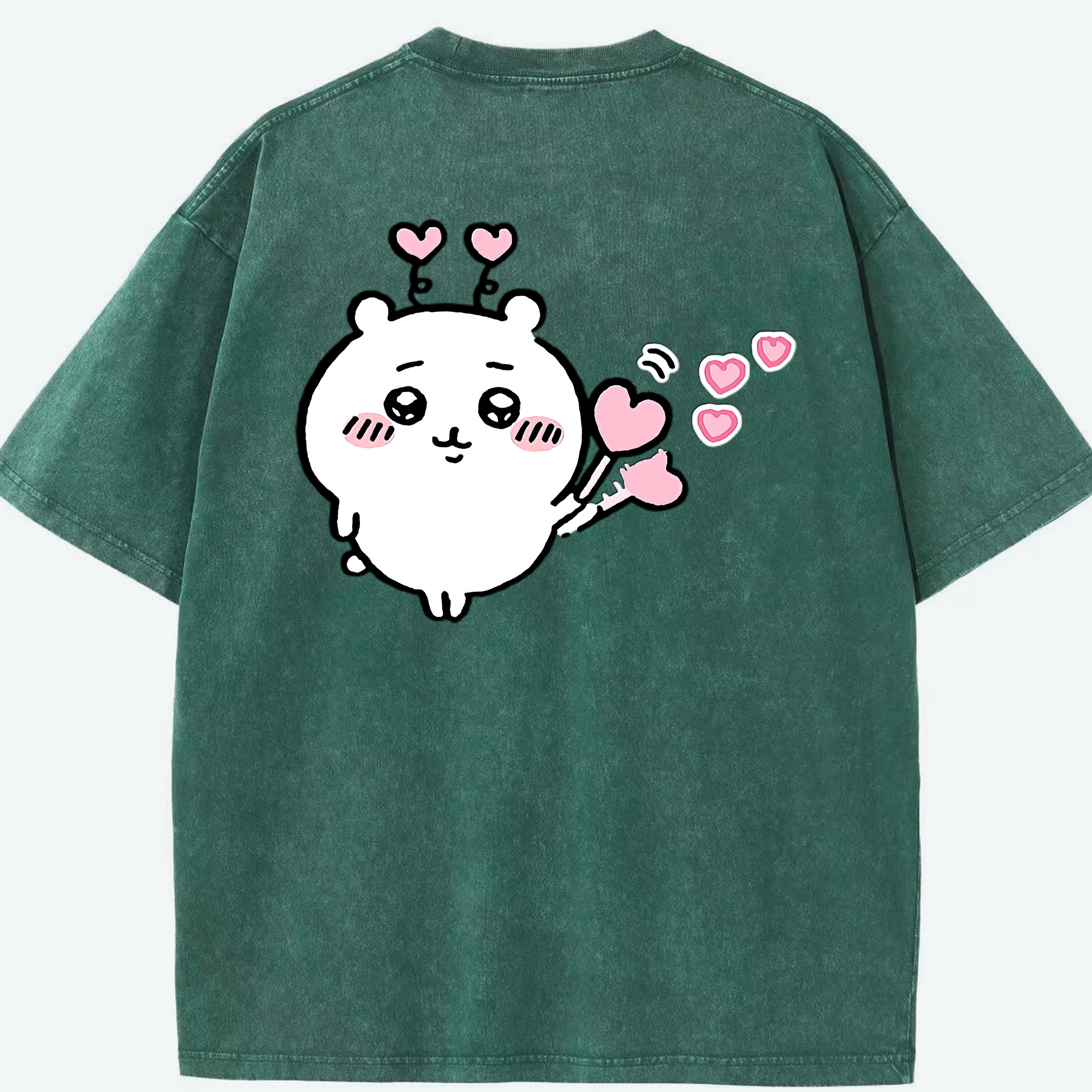 （画像用） ちいかわ ちいかわ Chii-kawa chiikawa 綿100% ヴィンテージ風 半袖Tシャツ（背面プリント）